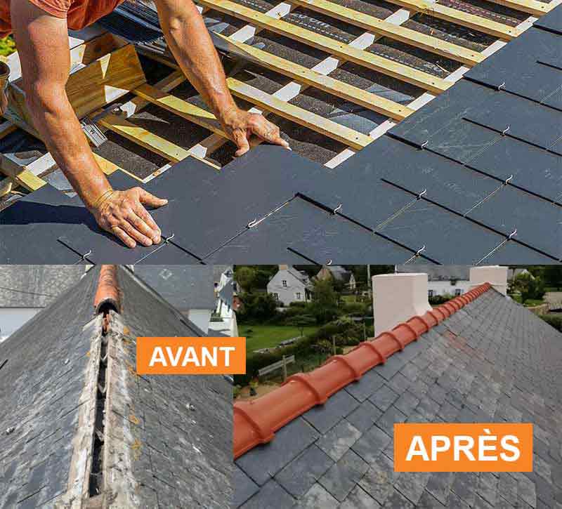 Travaux de couverture - NCJ Habitat : Fabien NICOLAS couvreur à Lorient (56) : Travaux de couverture, réparation de toiture et de zinguerie : gouttière, bande de rive, solin …. Couvreur dans le Morbihan (56) et le Finistère (29)