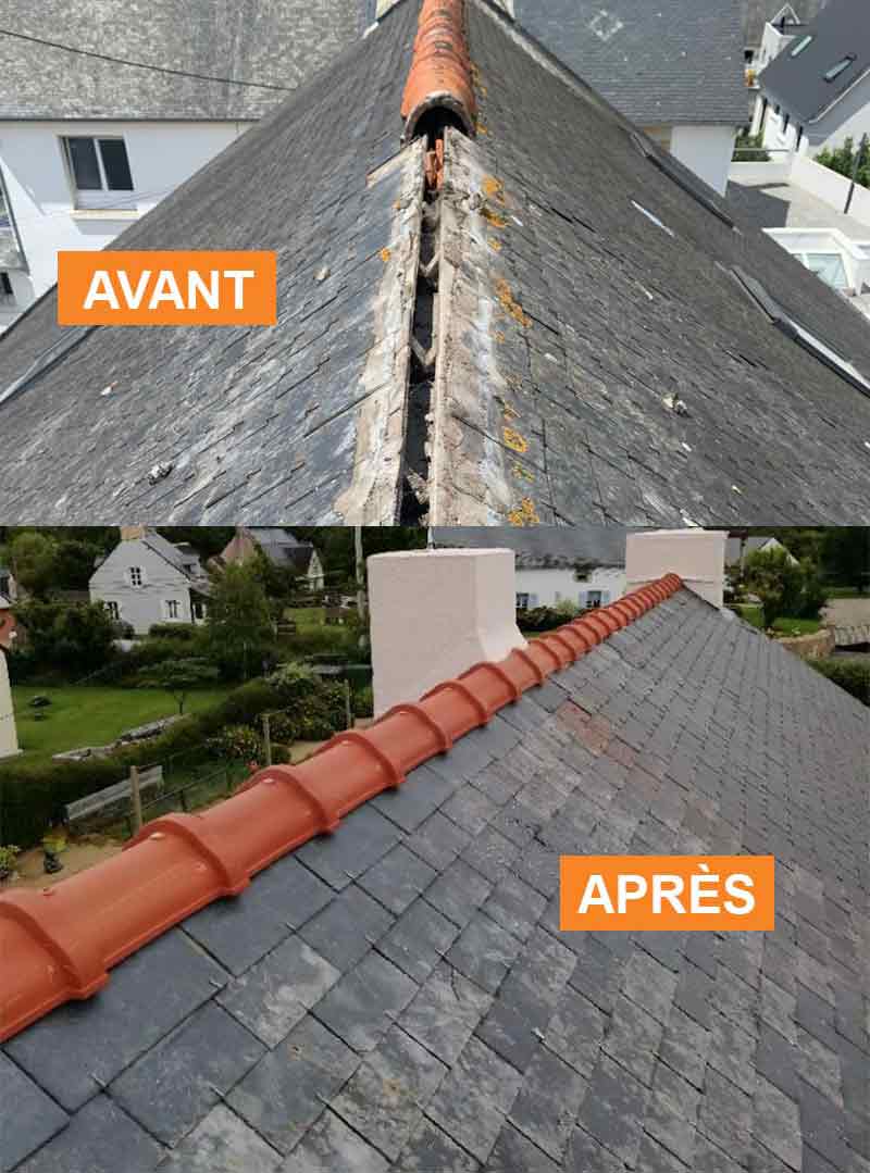 Travaux de couverture - NCJ Habitat : Fabien NICOLAS couvreur à Lorient (56) : Travaux de couverture, réparation de toiture et de zinguerie : gouttière, bande de rive, solin …. Couvreur dans le Morbihan (56) et le Finistère (29)