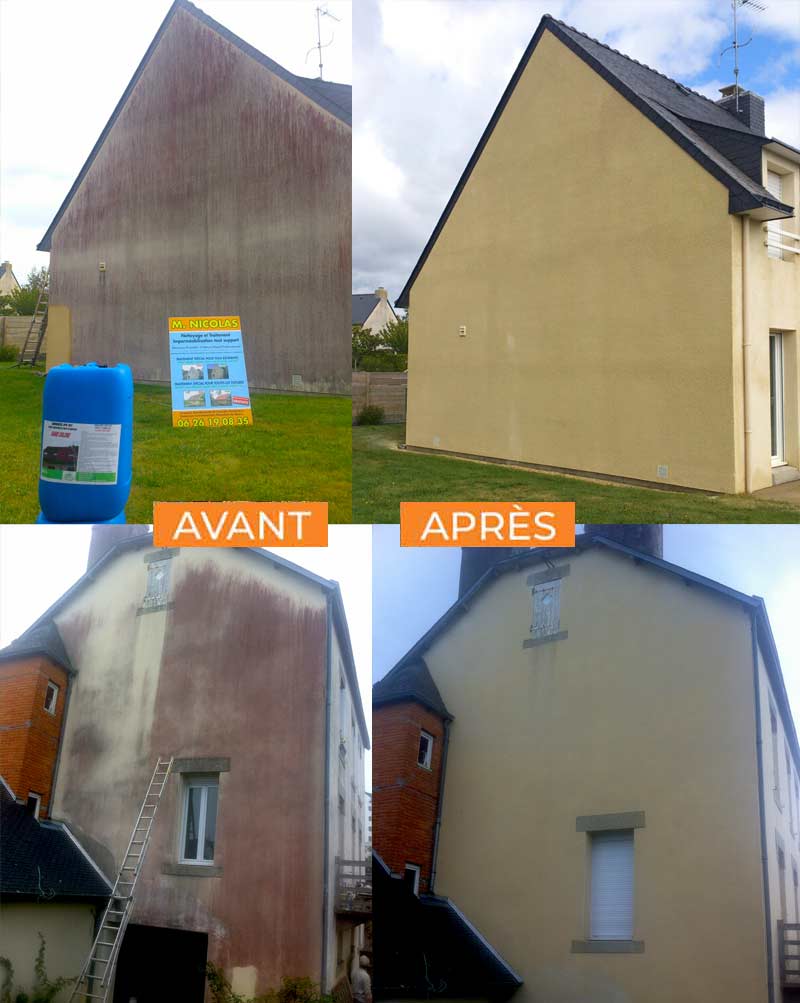 Ravalement peinture façade - NCJ Habitat : Fabien NICOLAS à Lorient (56) : Nettoyage basse pression et démoussage par pulvérisation façade. Ravalement peinture façadeBoiserie et ferronnerie. Imperméabilisation hydrofuge façade dans le Morbihan (56) et le Finistère (29)