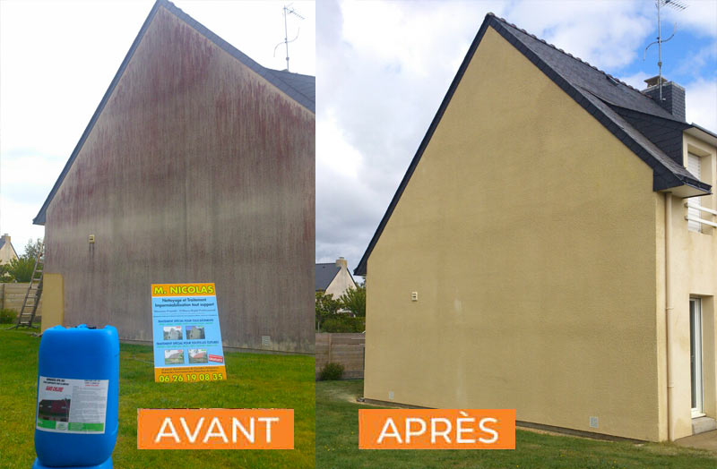 Ravalement peinture façade - NCJ Habitat : Fabien NICOLAS à Lorient (56) : Nettoyage basse pression et démoussage par pulvérisation façade. Ravalement peinture façadeBoiserie et ferronnerie. Imperméabilisation hydrofuge façade dans le Morbihan (56) et le Finistère (29)